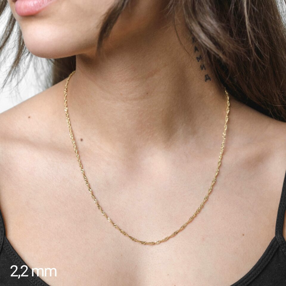 Singapurkette 585 Gelbgold – Bild 2