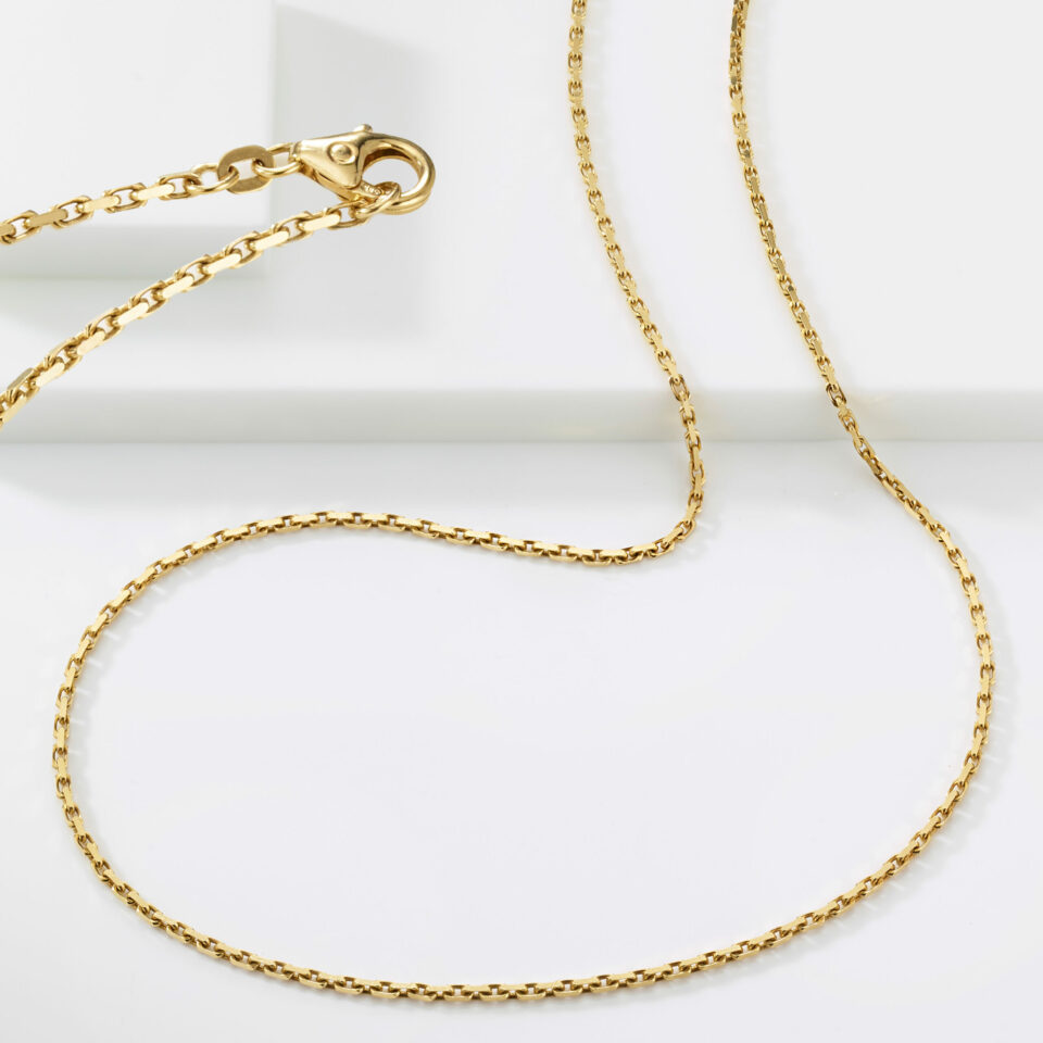Ankerkette diamantiert 585 Gelbgold