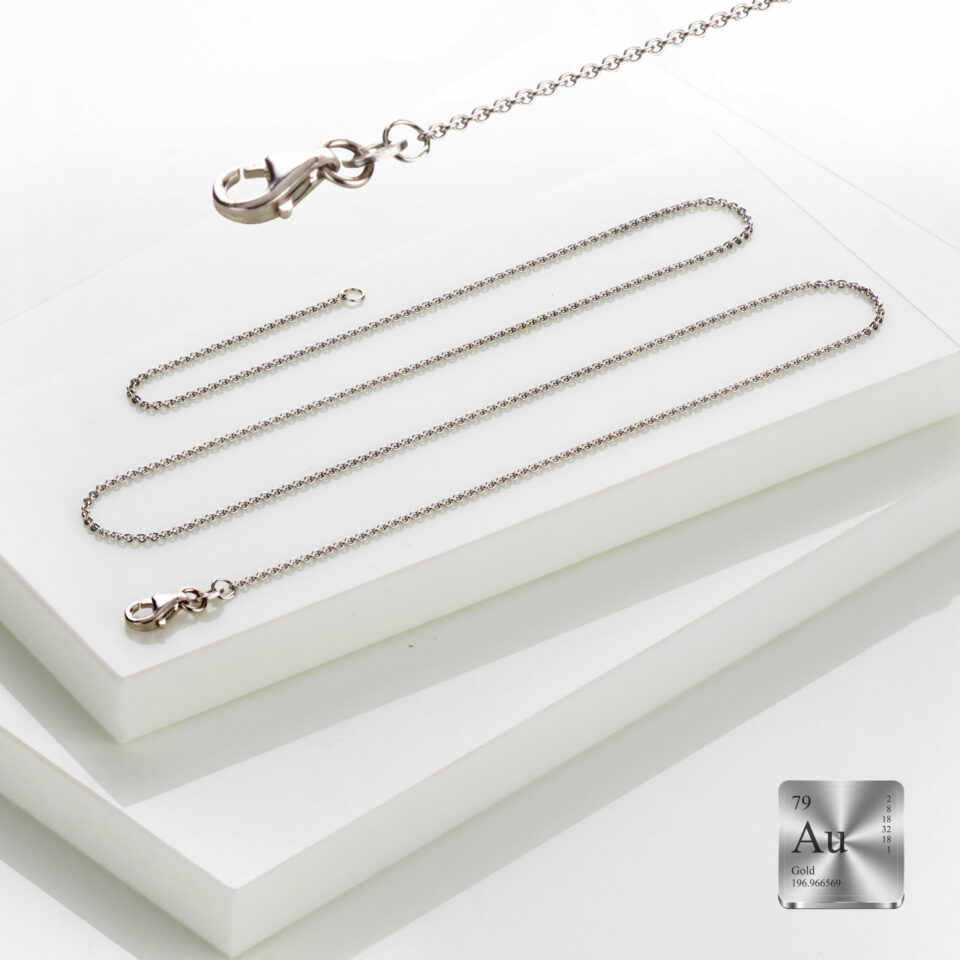 Ankerkette rund 1,1mm breit 585 Weißgold – Bild 4
