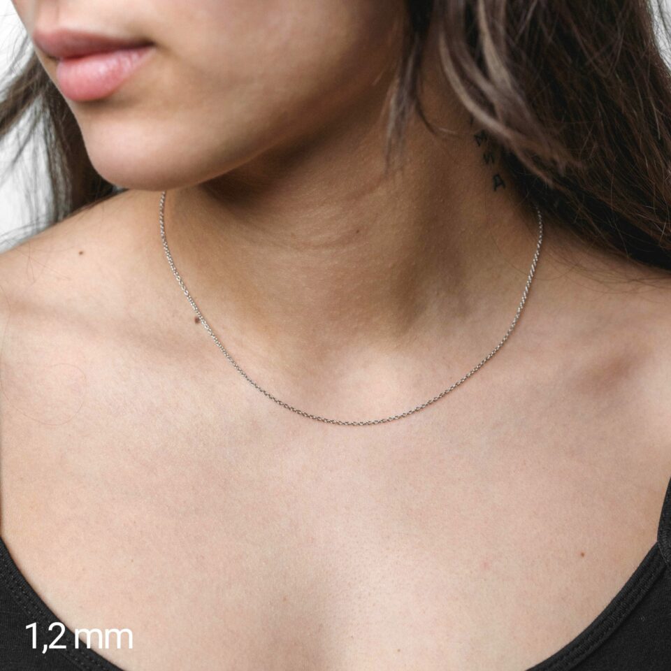 Ankerkette rund 1,2mm breit aus 925 Silber – Bild 2