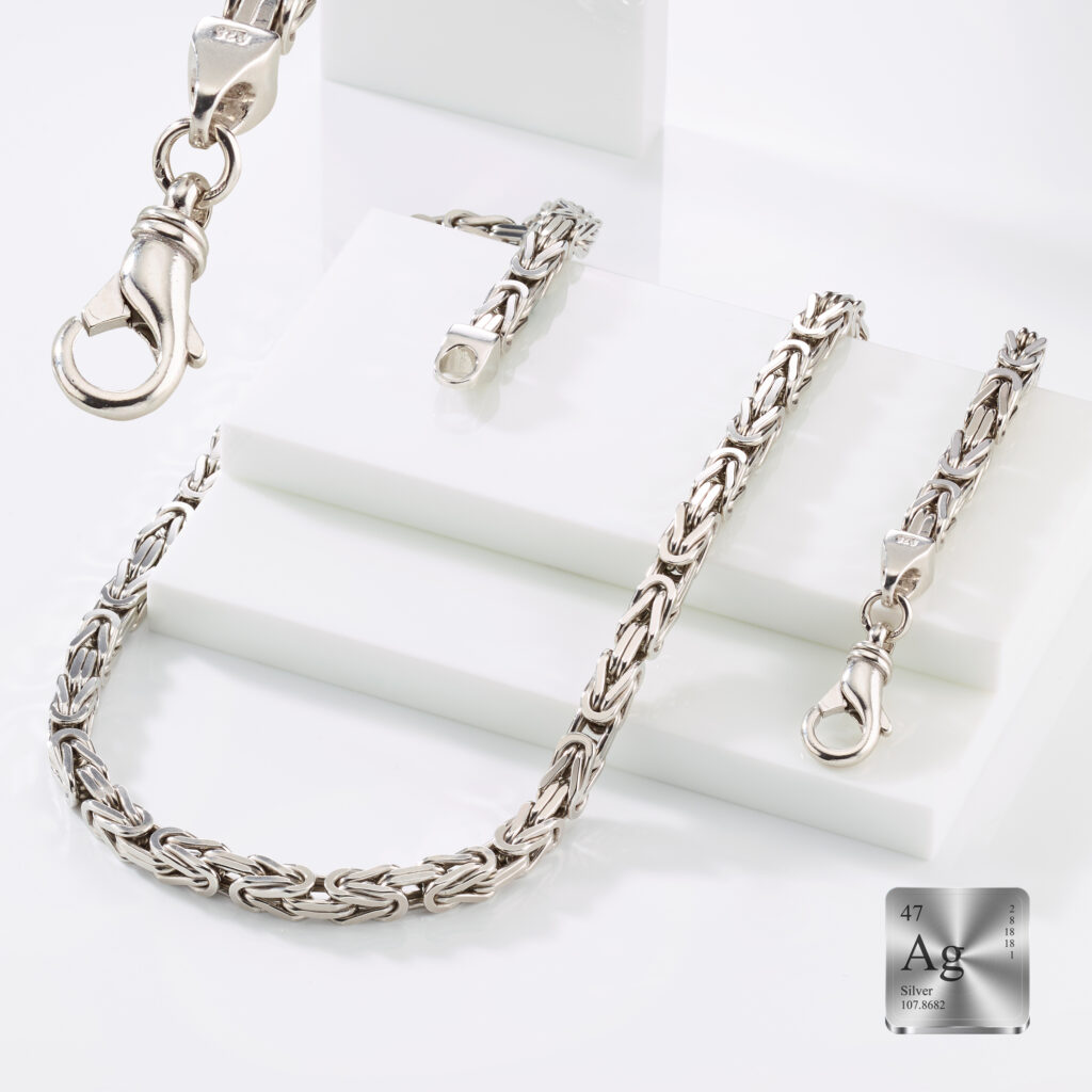 ES 1356 Koenigskette silber 5 Königskette aus 925 Silber ✔ 4-fach diamantiert ✔ rhodiniert ✔ Made in Germany