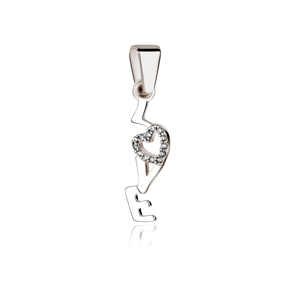 Love Anhänger aus Silber Zirkonia weiß – Bild 2
